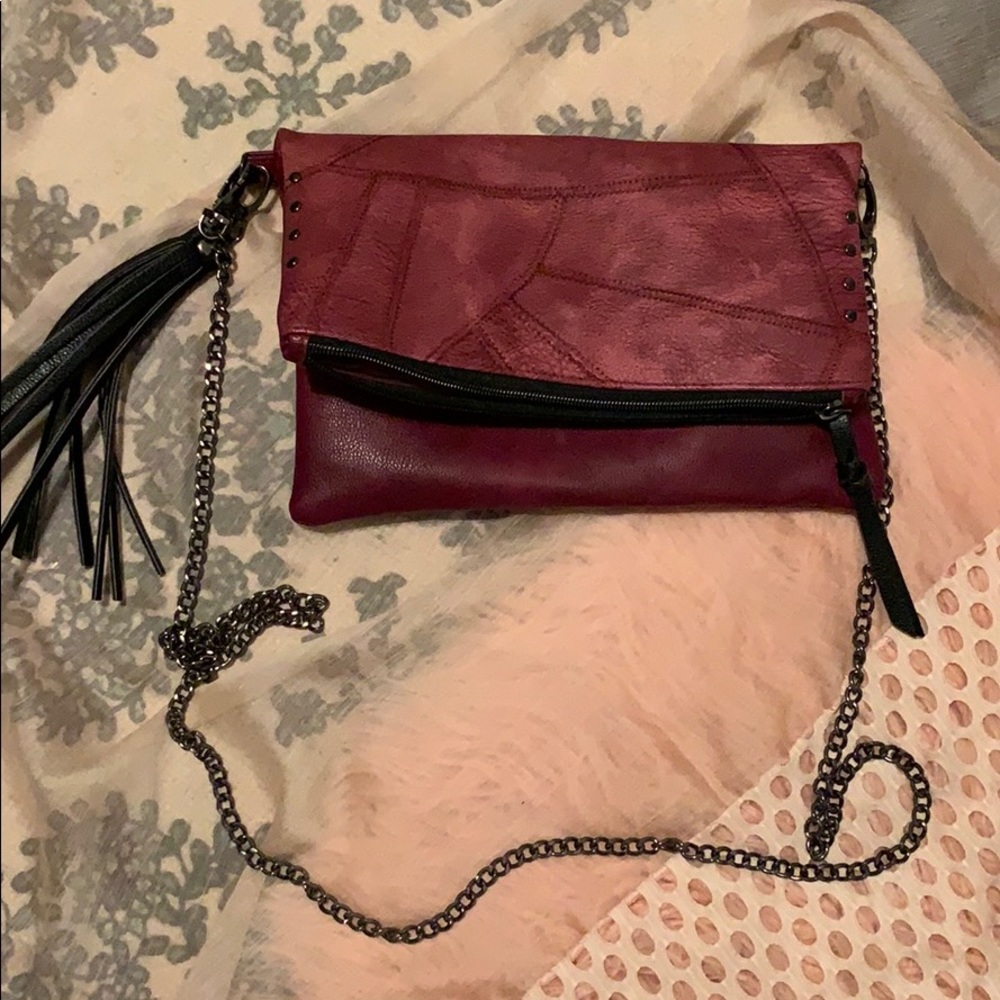 Long length maroon clutch